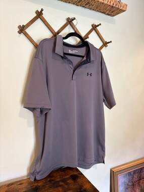 Under Armour Men's Tech Polo Short Sleeve Loose Fit Shirt - Gray/Graphite, Size